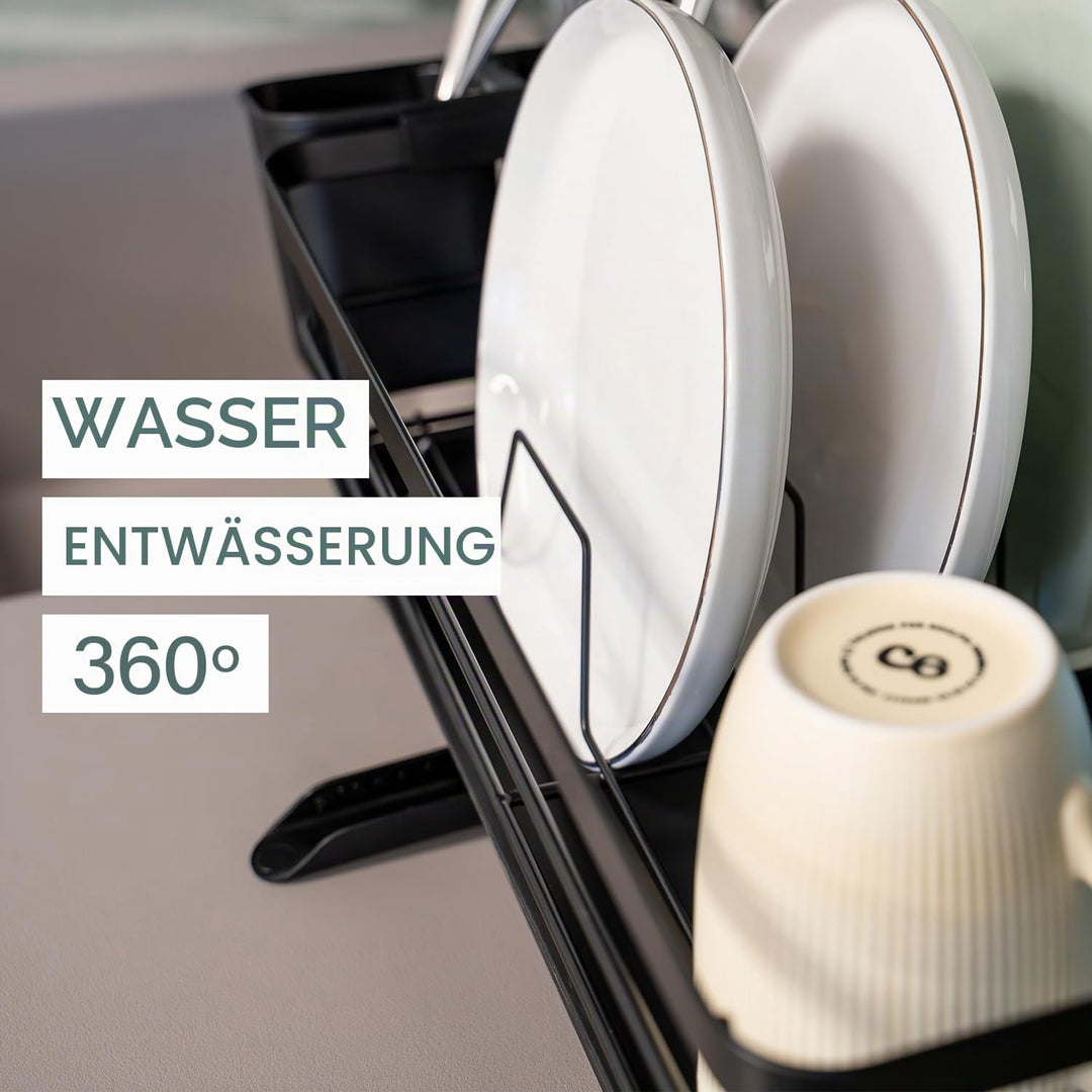 edihome, Abtropfgestell Geschirr, Geschirrständer für die Küchentheke, langlebiger Küchen-Trockenstä