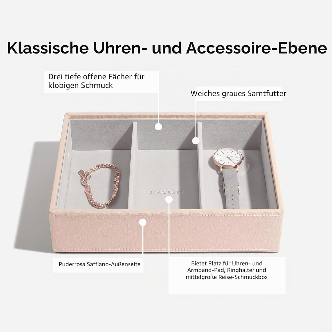 Stackers Blush Klassisch Schmuckschatulle - 3 Blush Pink & Gold, Blush Pink & Gold