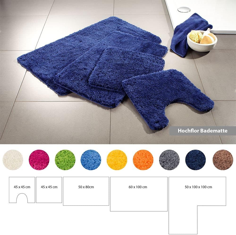 PANA® Flauschiger Badvorleger (60x100 cm) • Hochflor Badteppich aus weichen Mikrofasern • rutschfest
