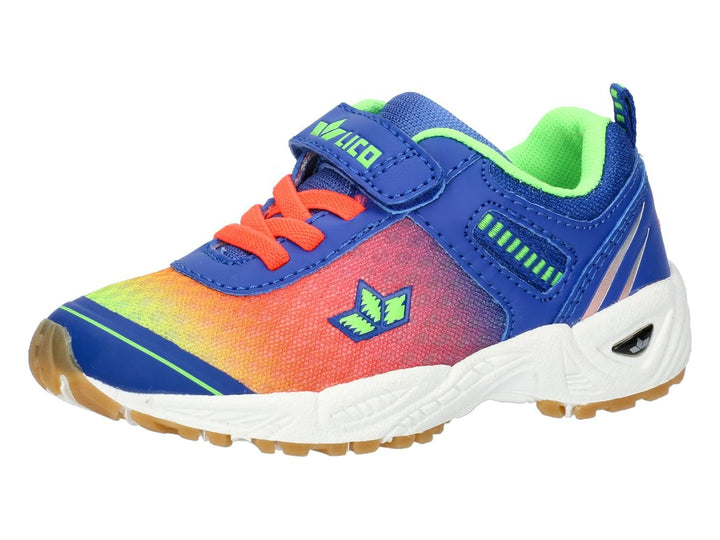 Lico Unisex Kinder BarneyHallenturnschuhe 25 EU Blau Orange Lemon, 25 EU Blau Orange Lemon