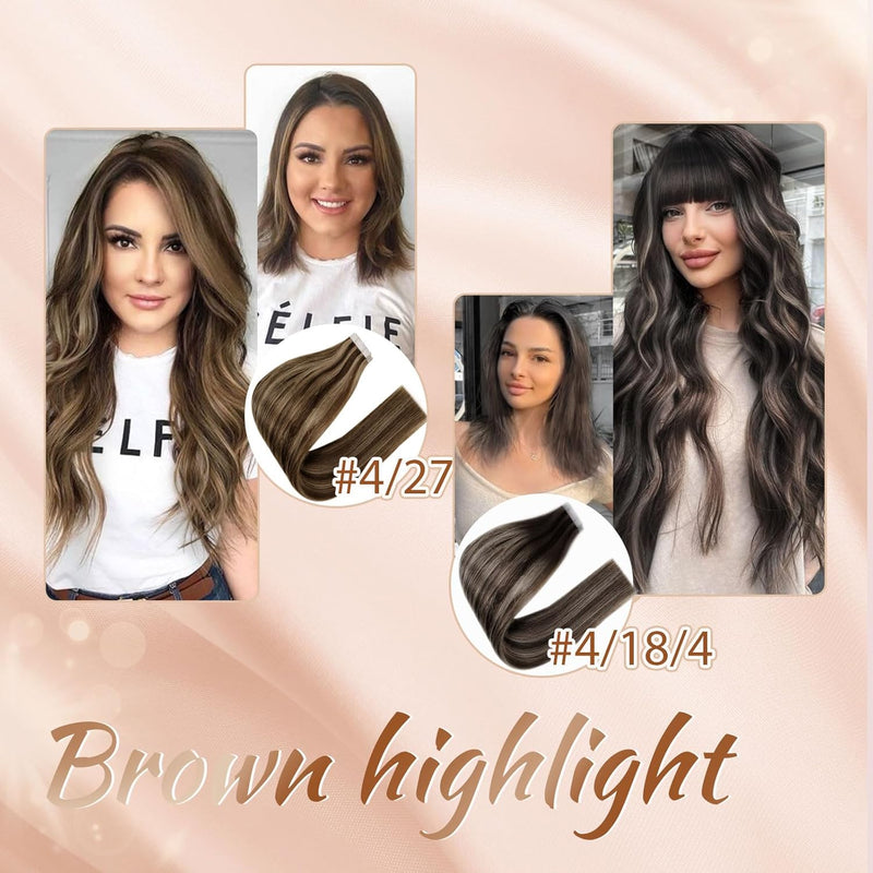 Hetto Braun Tape in Extensions Echthaar Tape in Haar Extensions Remy Menschlichs Haar Tape in Extens