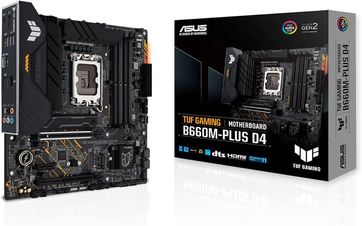 ASUS TUF GAMING B660M-PLUS D4 Mainboard Sockel Intel LGA 1700 (Intel B660, mATX, DDR4 Speicher, PCIe