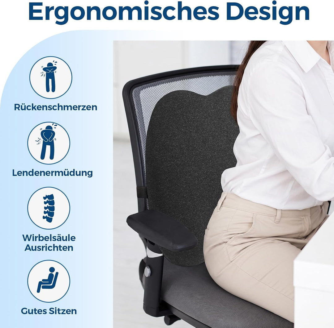 Memory Foam Rückenkissen Lordosenstütze, Ergonomische lendenkissen für Auto, Bürostuhl &amp; Sofa, Atmun