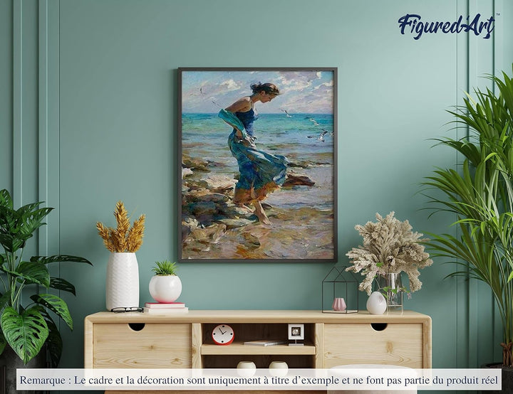 Figured'Art Malen Nach Zahlen Erwachsene Schritt ins Wasser - Paint by Numbers Basteln DIY Bastelset