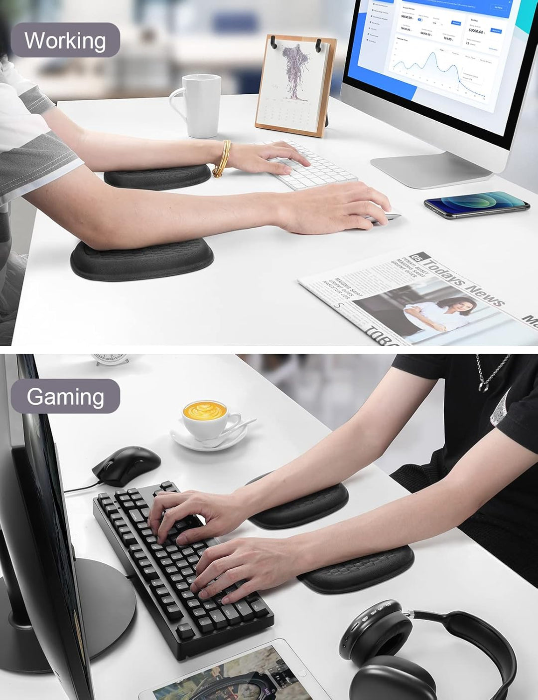 Meatanty Handgelenkauflage Ellbogenauflage Wrist Rest Unterstützung, lindert Ellenbogenschmerzen Com