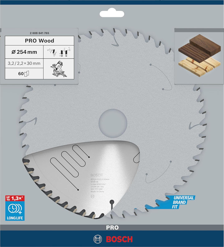 Bosch Professional Kreissägeblatt (für Holz, AussenØ: 254 mm, Bohrung: 30 mm, Zubehör für Kapp- und