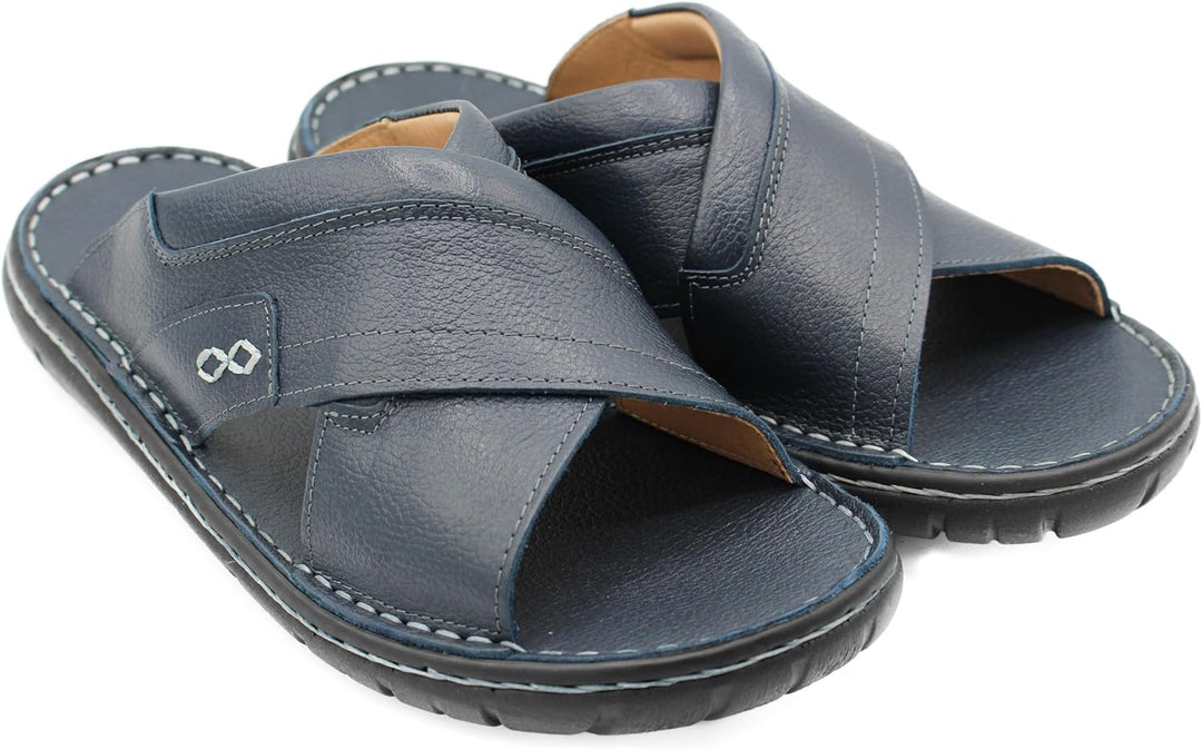 Zerimar Sommer Sandalen Naturleder Herren | Pantoletten Leder Herren | Leder Sandalen | Qualitäts Sa