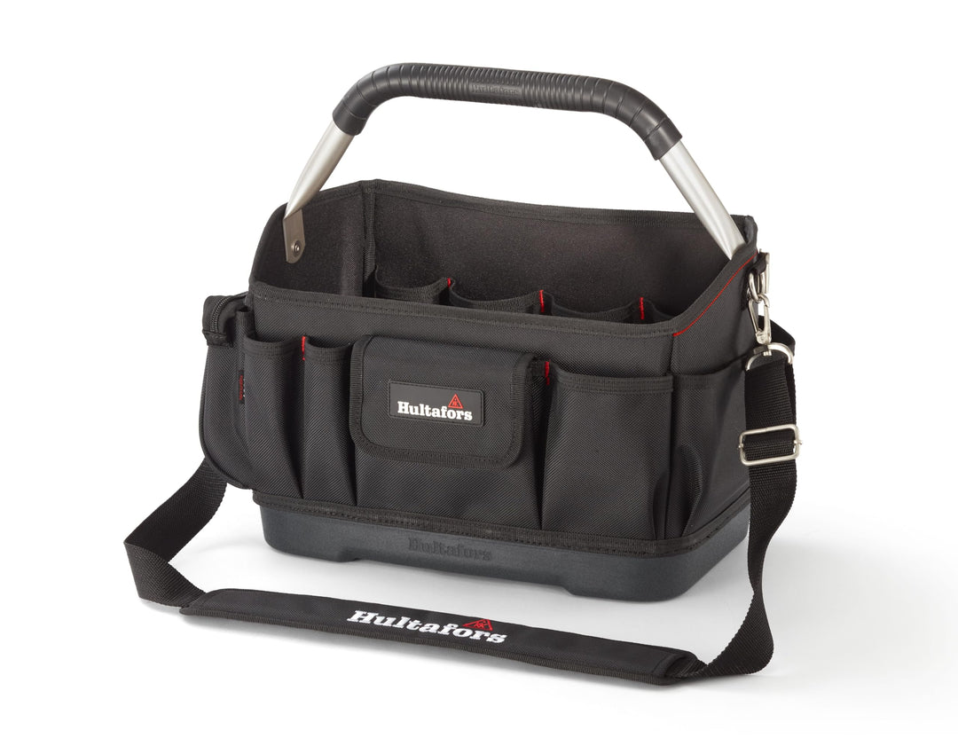 Ergonomische Werkzeugtasche mit 25 Fächern von Hultafors I inkl. Umhängegurt &amp; Regenschutz I wasser-