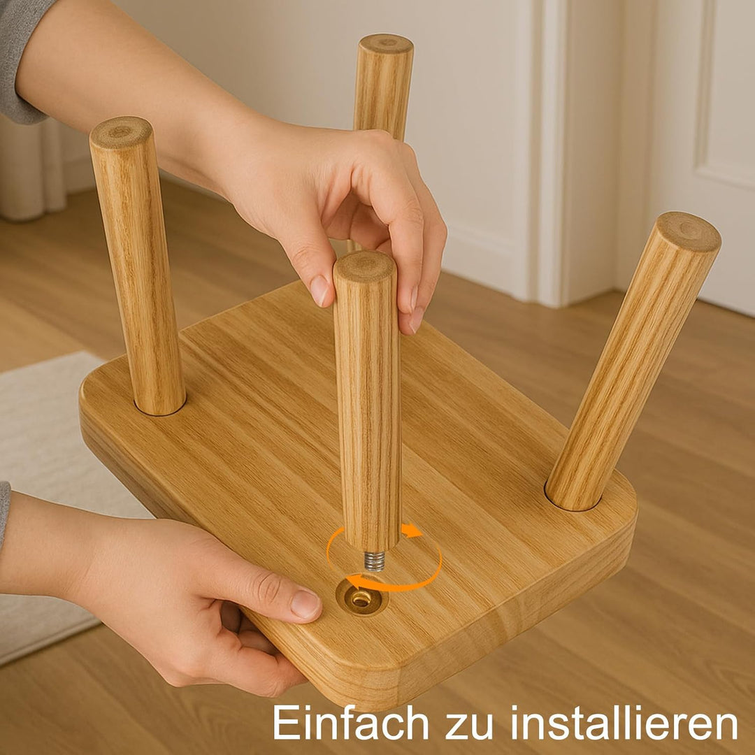 Youyijia Kleiner Holzhocker, Tritthocker für Kinder, Pflanzenständer aus Holz 25×23×21 cm, Beistellt