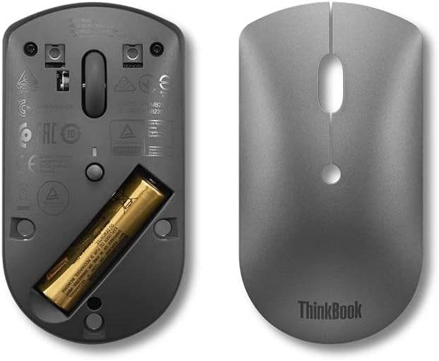 Lenovo ThinkBook Bluetooth Silent Mouse, 4Y50X88824, Eisengrau Single, Single