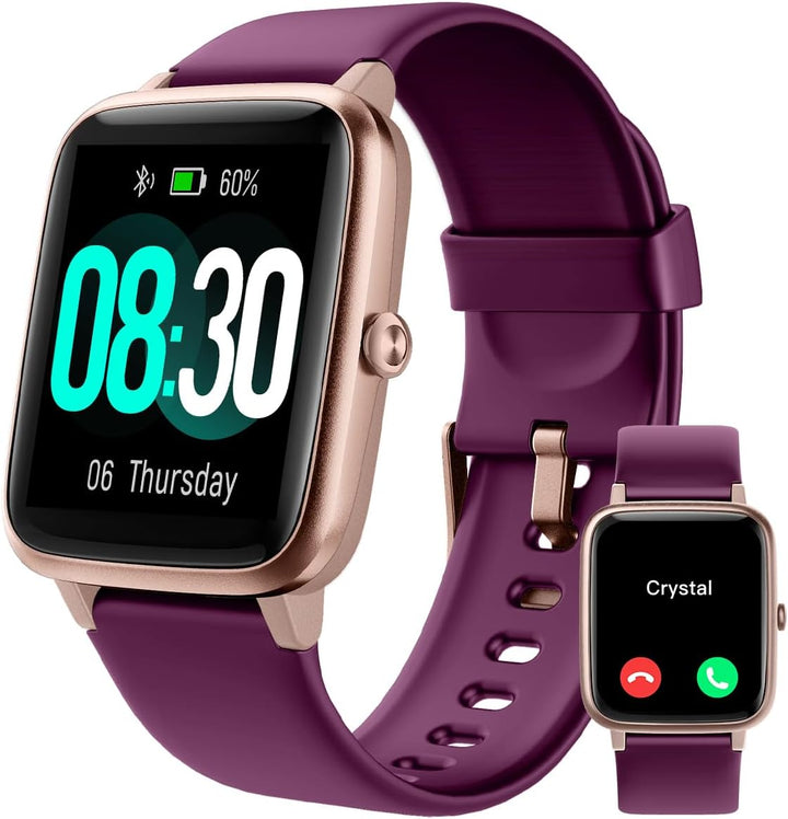 GRV Smartwatch für Damen Herren mit Telefonfunktion,Fitnessuhr mit Herzfrequenzmessung,SpO2,Schrittz
