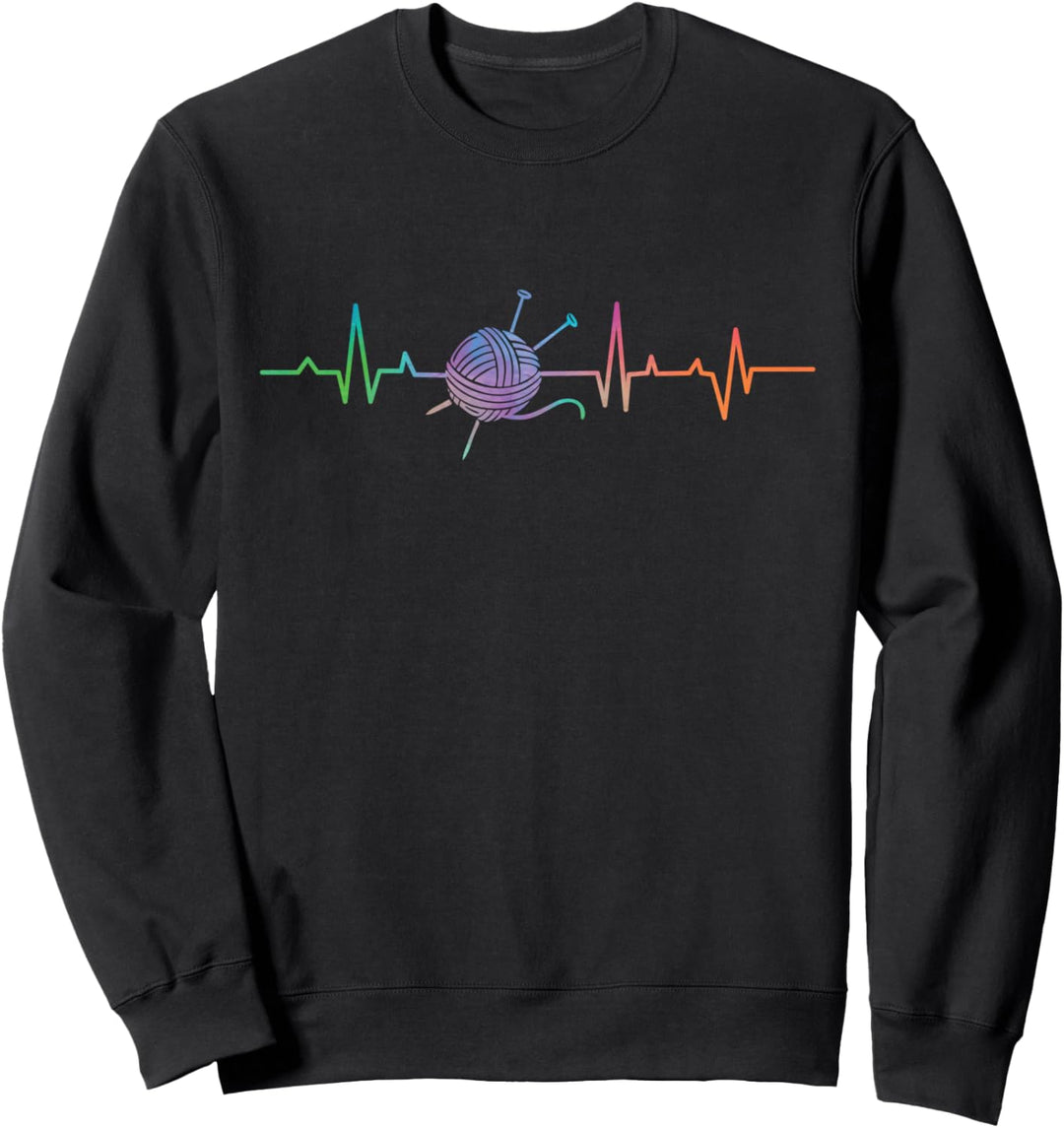 Stricken Stricken Herzschlag Stricken Herzschlag Sweatshirt