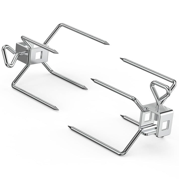 Onlyfire BRF-6102 Edelstahl Rotisserie Fleischklammer Fleischnadel, für 10MM und 8MM quadratischen D