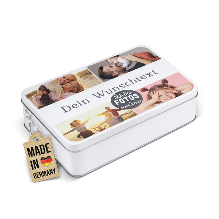 Print Royal PR Geschenkdose selbst gestalten mit 4 Fotos & Text - Blechdose bedrucken, Personalisier