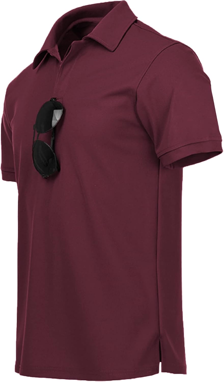 geeksport Poloshirt Herren Kurzarm Freizeit Sport Polo Golf Tshirts Männer Polohemd Weinrot L, Weinr