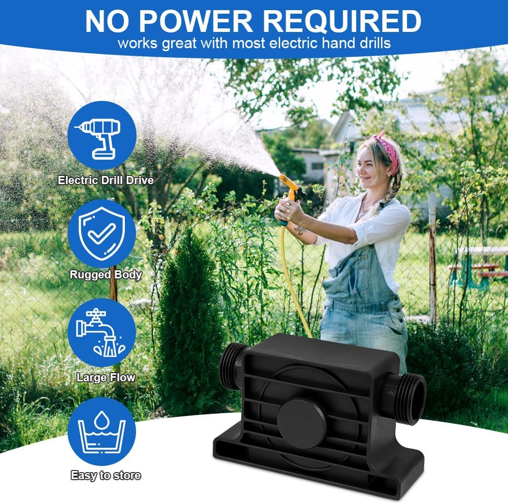 Flintronic Bohrmaschinenpumpe, Wasserpumpe, 900 L/H Selbstansaugende Transferpumpe, Akkuschrauber Pu