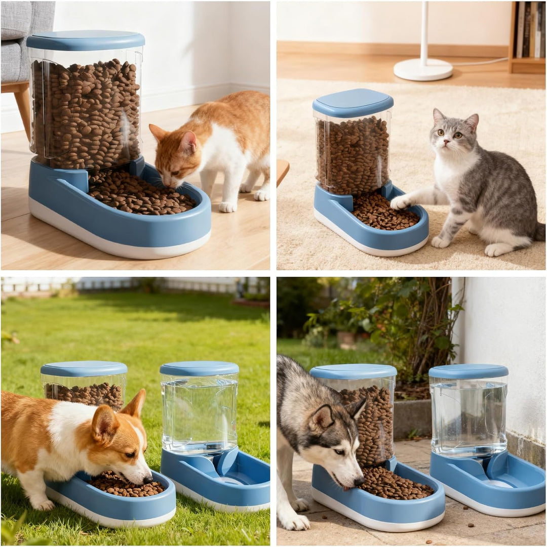 Frutilexia2 Stück 3.8 L Automatischer Futterspender, Futterspender und Wasserspender für Hunde, Katz
