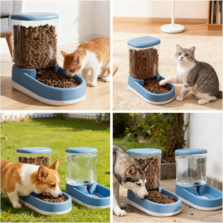 Frutilexia2 Stück 3.8 L Automatischer Futterspender, Futterspender und Wasserspender für Hunde, Katz