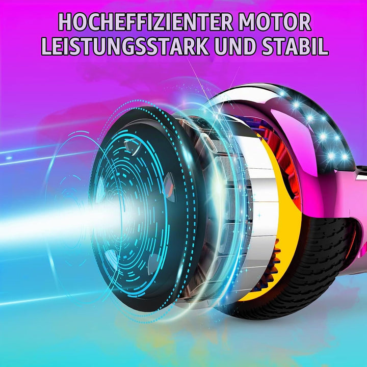 GeekMe Hoverboards 6.5”Zweimotoren 2-Rad-Hoverboards Hoverboards mit LED-Leuchten Bluetooth rose, ro