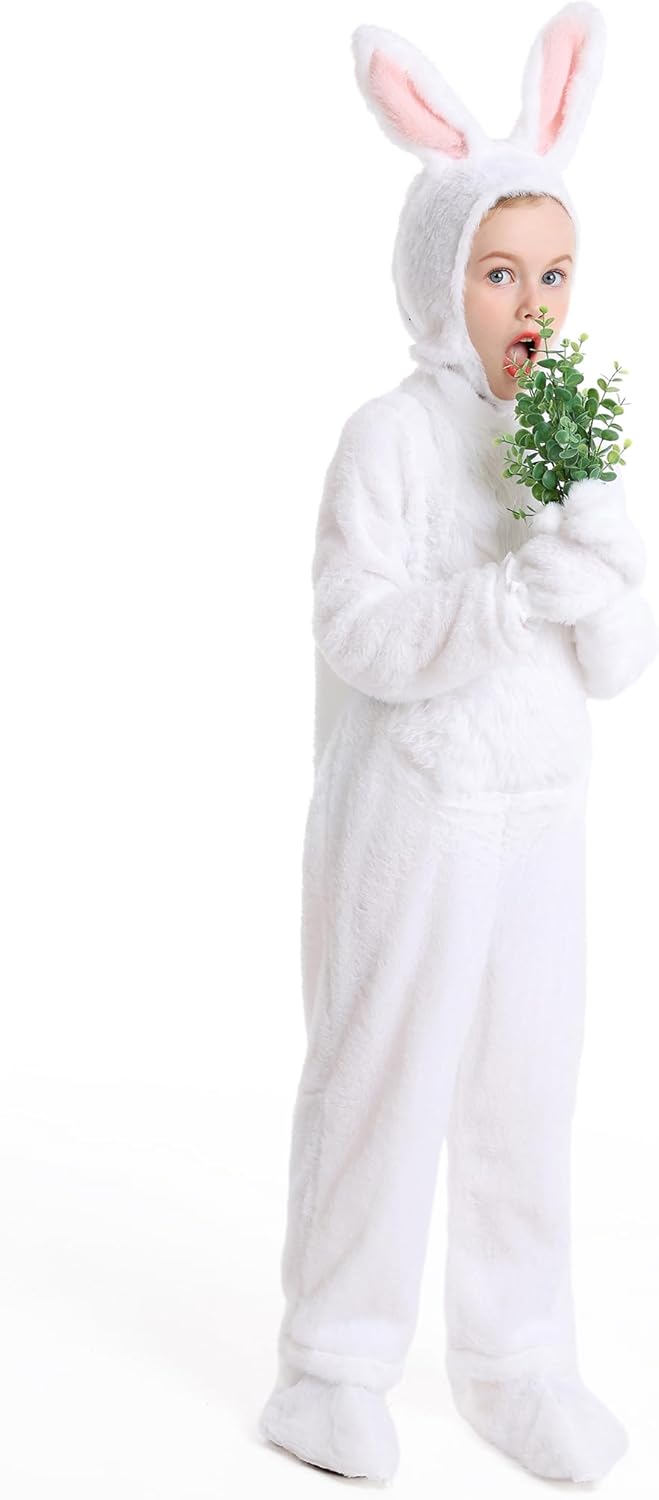 Kinder-Osterhasen-Kostüm, Kaninchen-Tier-Plüsch-Set, Einteiler für Kinder, Weihnachten, Halloween, C