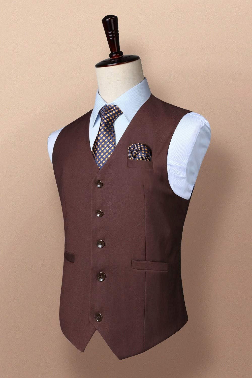 Enlision Anzugweste für Herren Formelle Einfarbige Weste Hochzeit Elegant Anzugwesten Business Weste