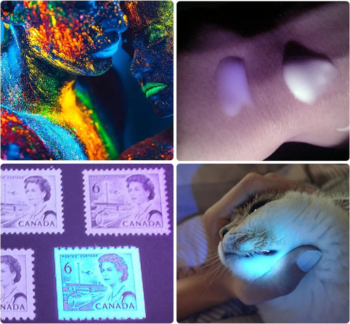 DARKBEAM UV Taschenlampe Schwarzlicht Aufladbar, Woodsche Lampe Schwarzlichttaschenlampen Ultraviole