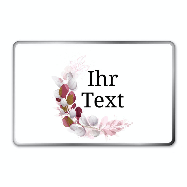 STEMPEL-FABRIK – personalisierbare eckige Dose mit Name oder Wunschtext – Aquarell Motiv mit roter M