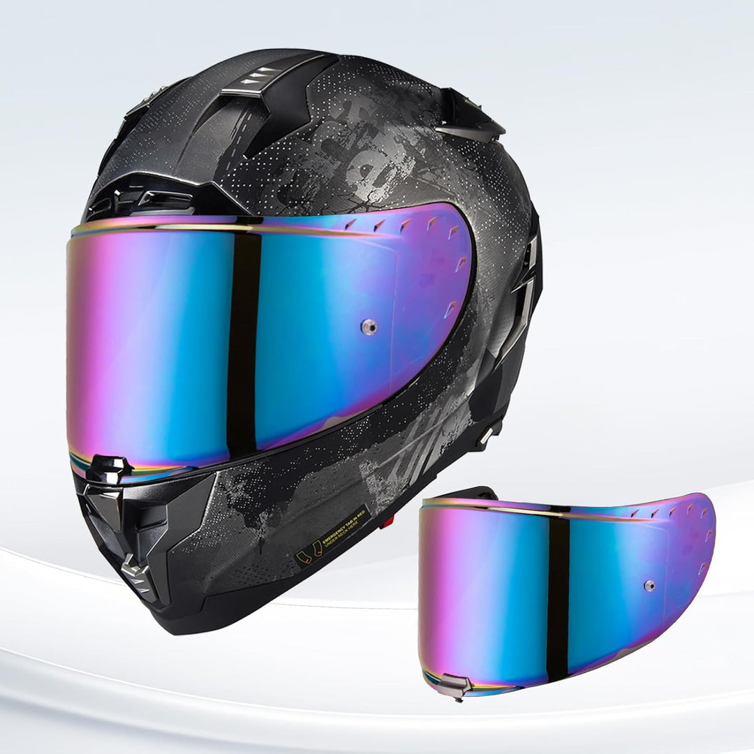 Helmvisier für LS2 FF327/Challenger,Motorradhelm Visier,Motorrad Windschutz Helm Objektiv Visier Vol