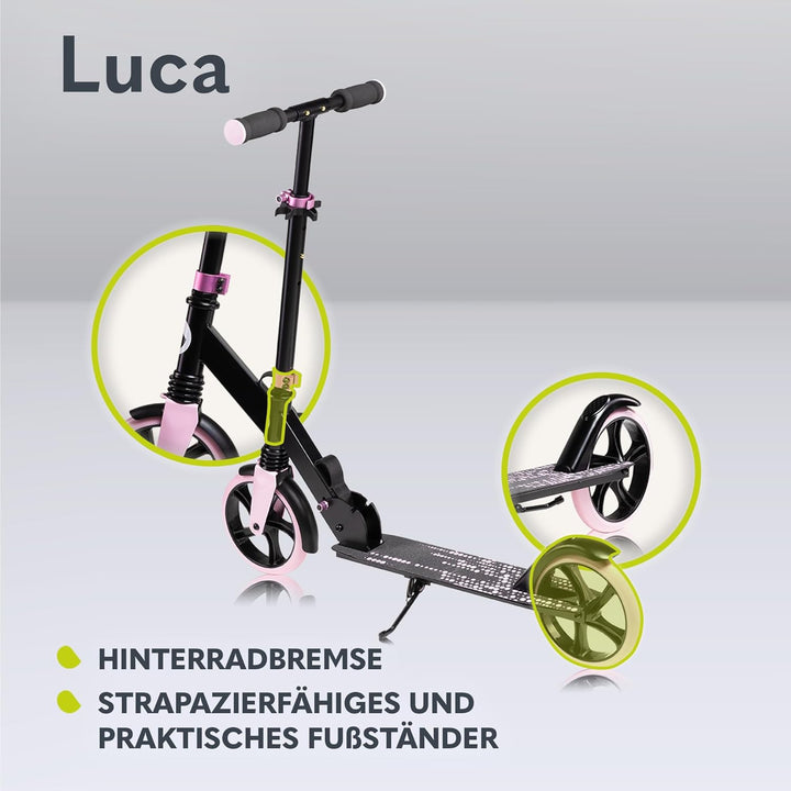 LIONELO Luca Klappbarer Roller für Kinder und Erwachsene bis 100kg Verstellbar und leicht nur 4kg Ro