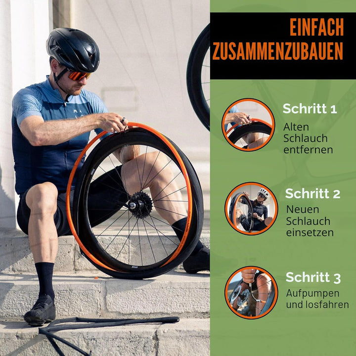 Tubo-Schlauch – CX/Gravel – 700c/28 Zoll – 60-mm-Ventil – Orange