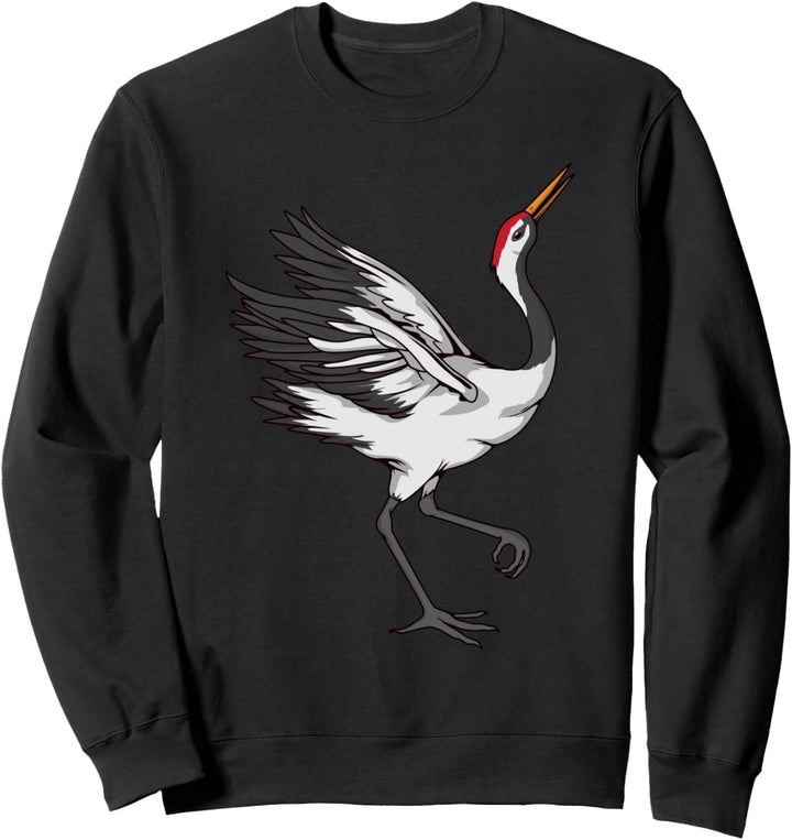 Kranich Bild Zeichnung Design Vogel Kranich Sweatshirt