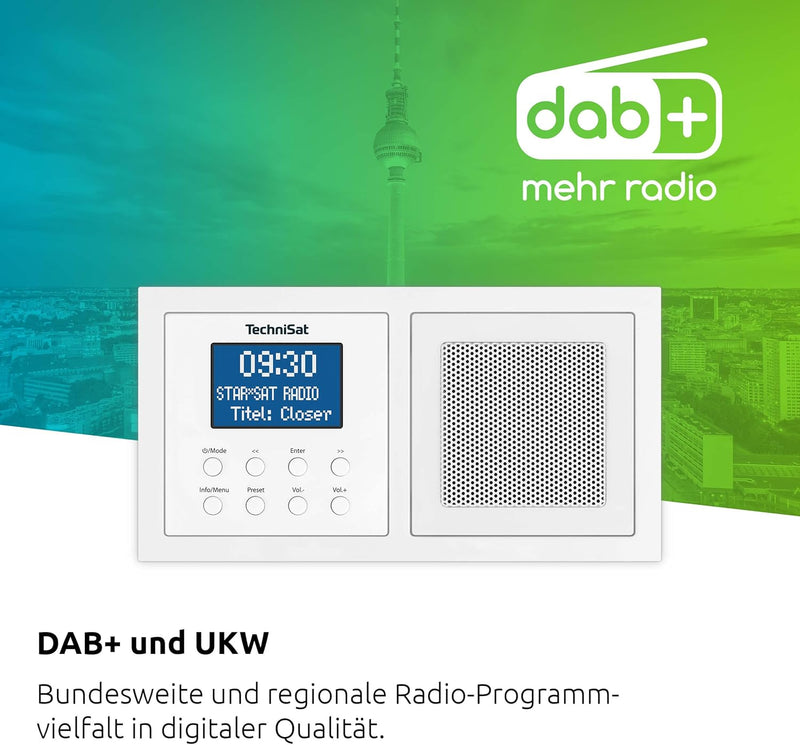 TechniSat DIGITRADIO UP 1 - DAB+ Unterputzradio zur Anbringung in jeder Doppel Unterputzdose (DAB, U