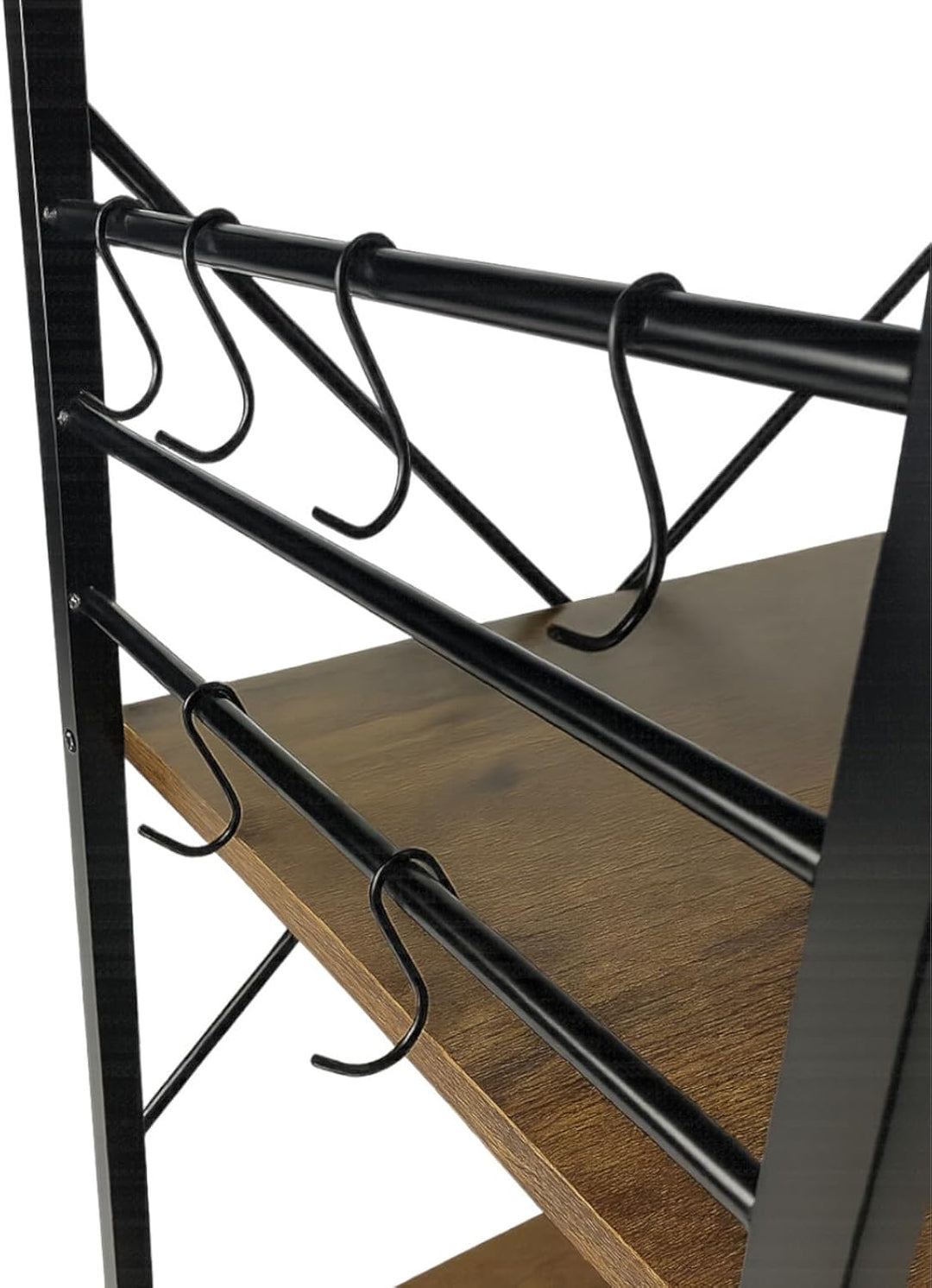 Küchenregal, Küchenkommode für das Esszimmer, dunkelbrauner Küchenschrank, Küchenwagen, Holzregal st