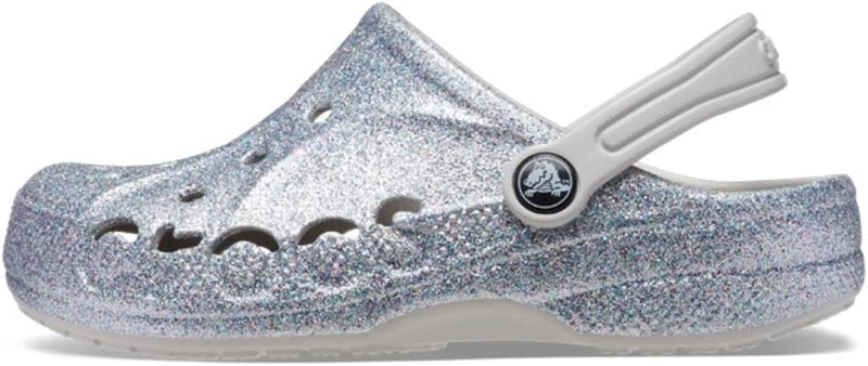 Crocs Unisex Kinder Baya Clog T Holzschuh 19/20 EU Glitter Silver, 19/20 EU Glitter Silver