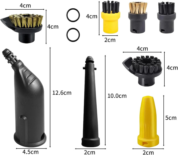 10 Stück Set für Kärcher Dampfreiniger Zubehör SC1 SC2 SC3 SC4 SC5(Verlängerte Düse, Gebogene Düse,