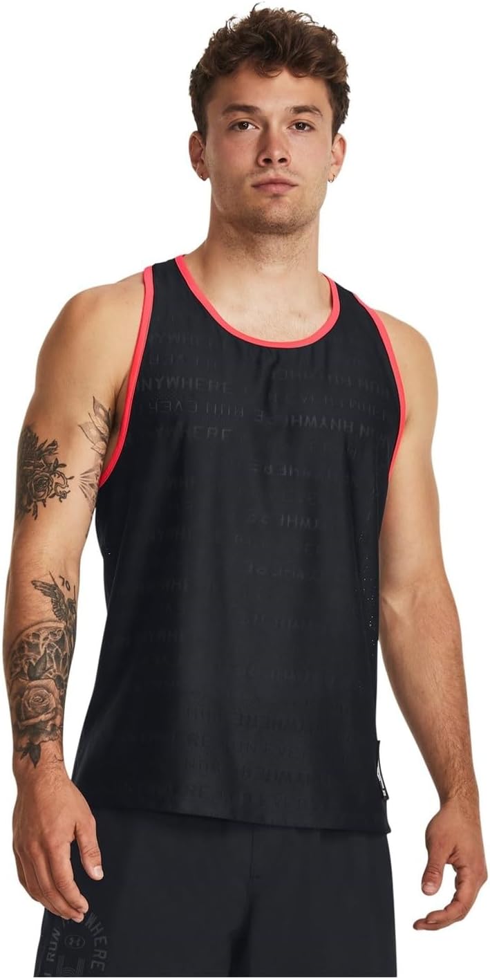 Under Armour Herren Run Everywhere Singlet Laufbekleidung Tank-Top Schwarz - L
