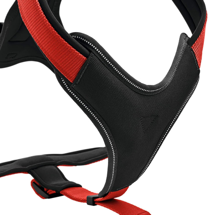 HUNTER NEOPREN Hundegeschirr, Nylon, gepolstert mit Neopren, M/2 58 - 72 cm, rot/schwarz rot/schwarz
