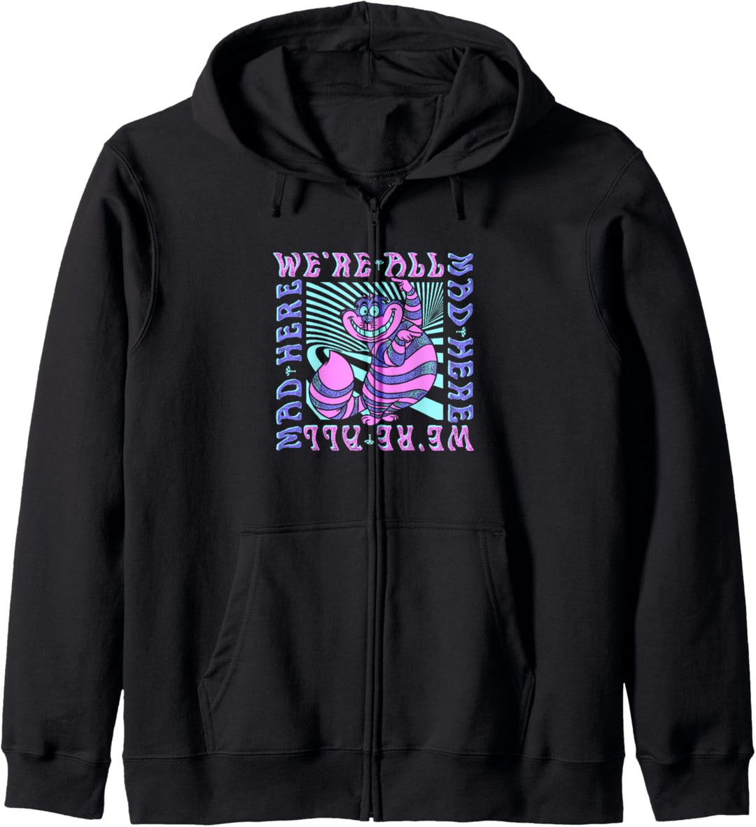 Disney Alice In Wonderland Cheshire Cat We're All Mad Box Up Kapuzenjacke