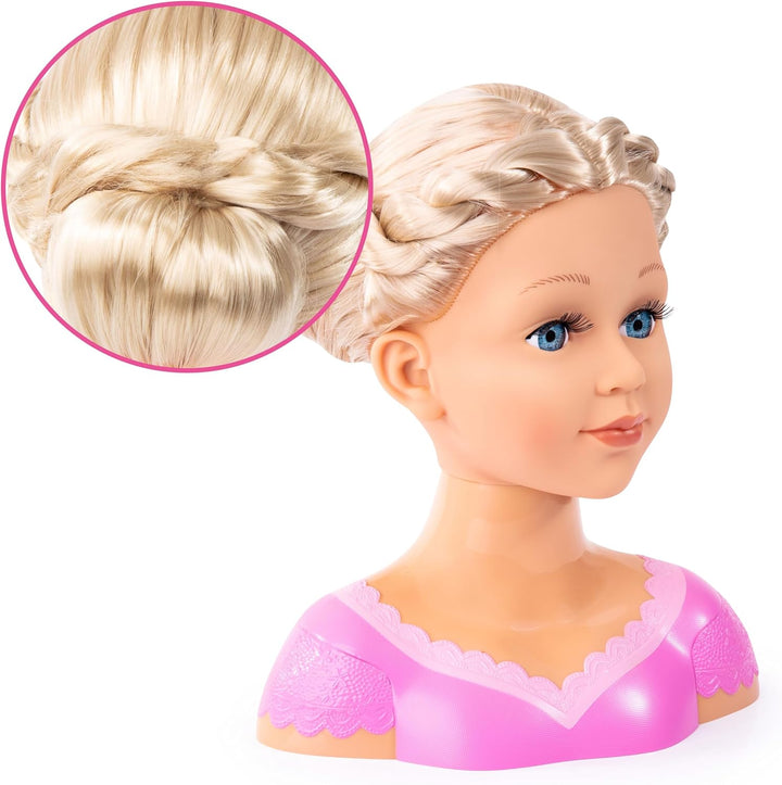 Bayer Design 90088BS Charlene Super Model Schmink- und Frisierkopf, Puppenkopf mit Haarzubehör, Schm