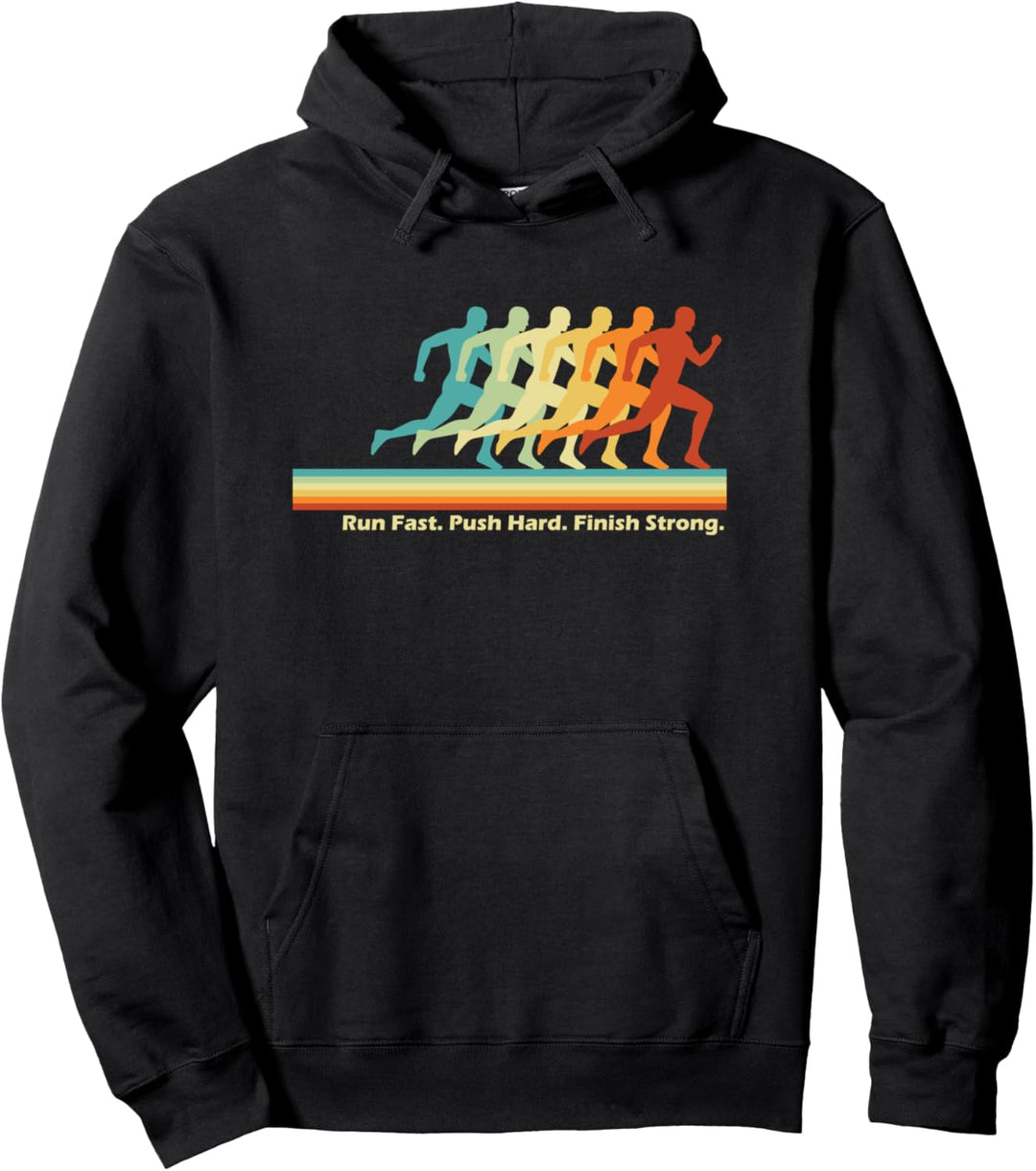 Laufen Leichtathletik Trainer Retro Sprint Läufer Motivieren Pullover Hoodie