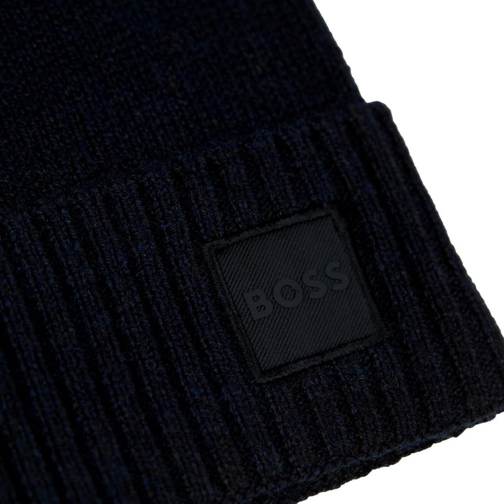 BOSS Herren Mütze Strickmütze Akaio Einheitsgrösse Dark Blue, Einheitsgröße Dark Blue