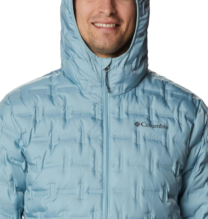 Columbia Herren Delta Ridge Down Hooded Jacket Daunenjacke Mit Kapuze (1er Pack) S Stone Blue, S Sto