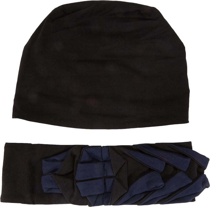 Christine Headwear Damen Nava Turban Headband, Black w/Blue, Einheitsgrösse EU