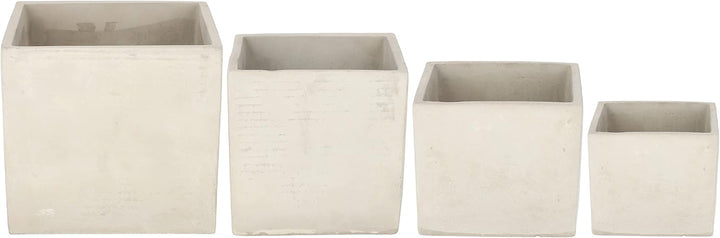 KOTARBAU® Blumentopf Übertopf 17 x 17 cm für Blumen Pflanzen aus Dekorativ-Beton Grau Quadratisch In