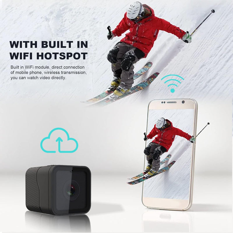 Annadue WiFi Action Kamera, 1080P 25fps HD Sport Action Kamera, Tragbarer Camcorder für Outdoor Spor
