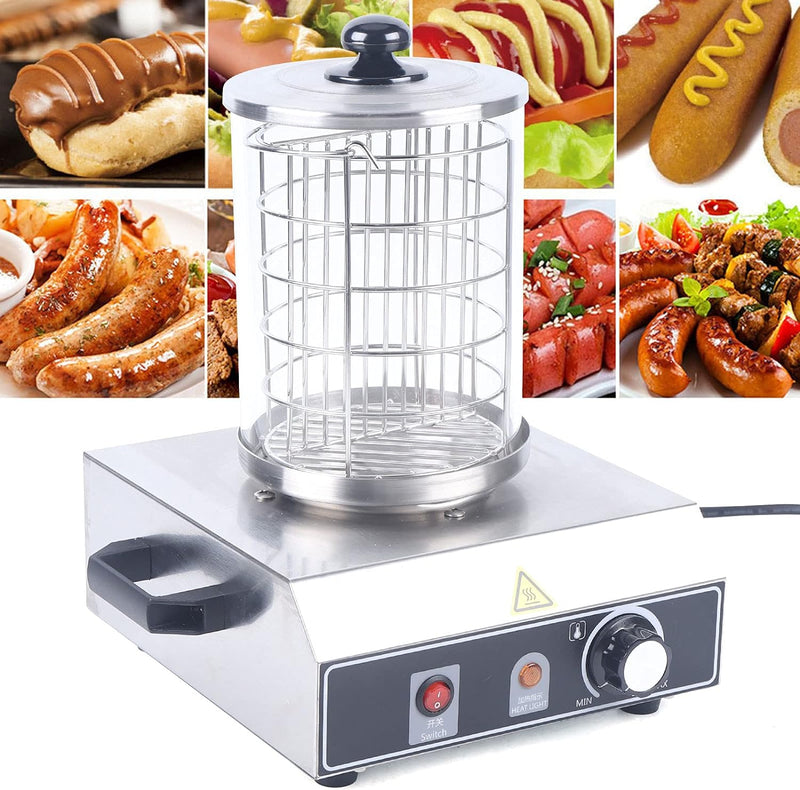Edelstahl Hot Dog Maker, Hot Dog Gerät Maschine Wurstwärmer Dampfbehälter, Einstellbarer Temperatur