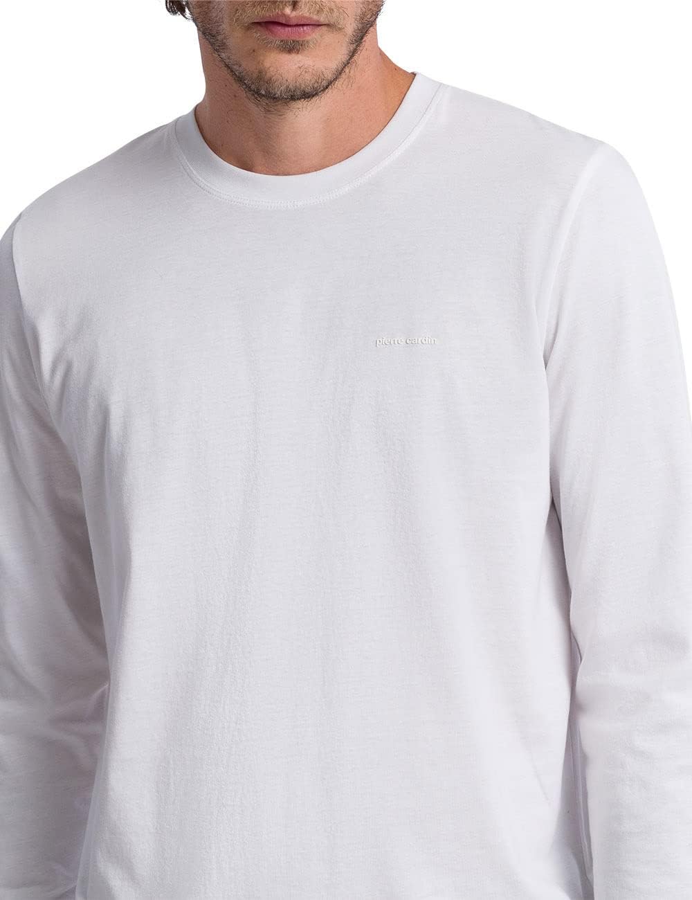 Pierre Cardin Herren Langarmshirt Longsleeve 6XL Weiss, 6XL Weiß