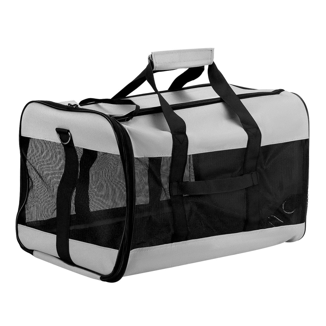 QWORK® Transporttasche mit Optimalem Luftstrom für Katze und Hund bis 10kg - 48x30x30 cm - Haustier-