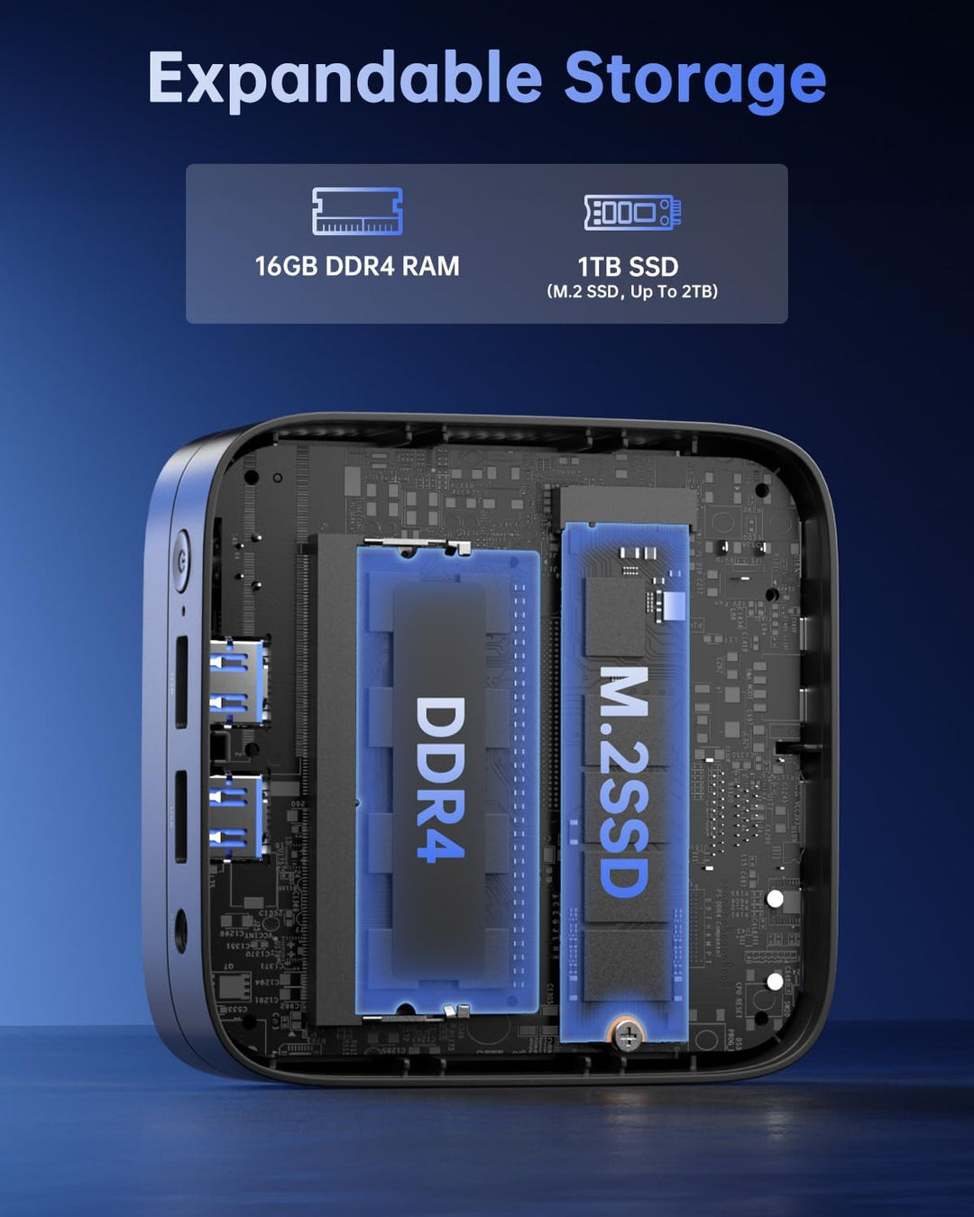NiPoGi E1 Mini PC Ιntel Twin Lake N150(Aufgerüstet N100) Unterstützt W-11 Pro 16 GB RAM 1TB M.2 SSD,