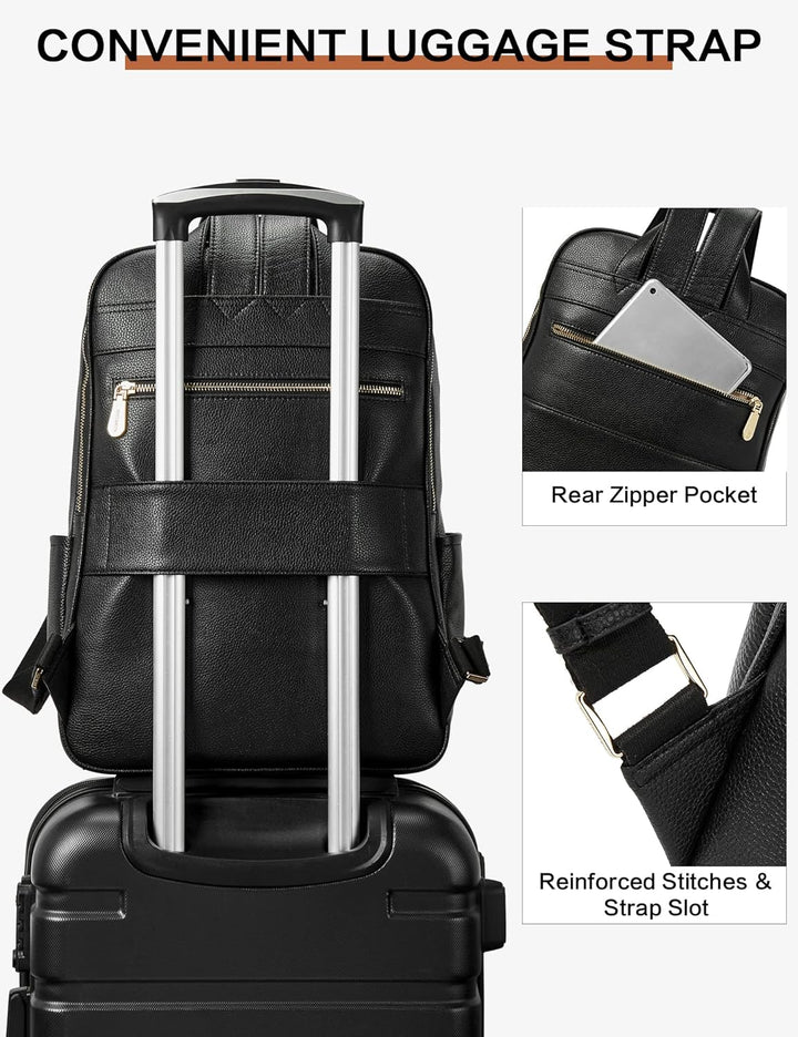 BOSTANTEN Leder Rucksack，15.6 inch Laptop Rucksäcke Casual Daypack Braun Stadtrucksack Backpack Dayp